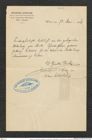 Nachlass Franz Steindachner, Bestätigung von Günther Beck von Mannagetta an die Intendanz des k.k. naturhistorischen Hofmuseums (13.05.1886), Inv.Nr. 28.01, Seite 1